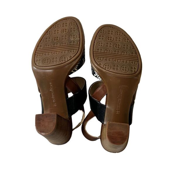 Naturalizer N5 Comfort Womens 8M Wood Heel Sandal Colorblock Sling Back Peep Toe - Picture 11 of 11
